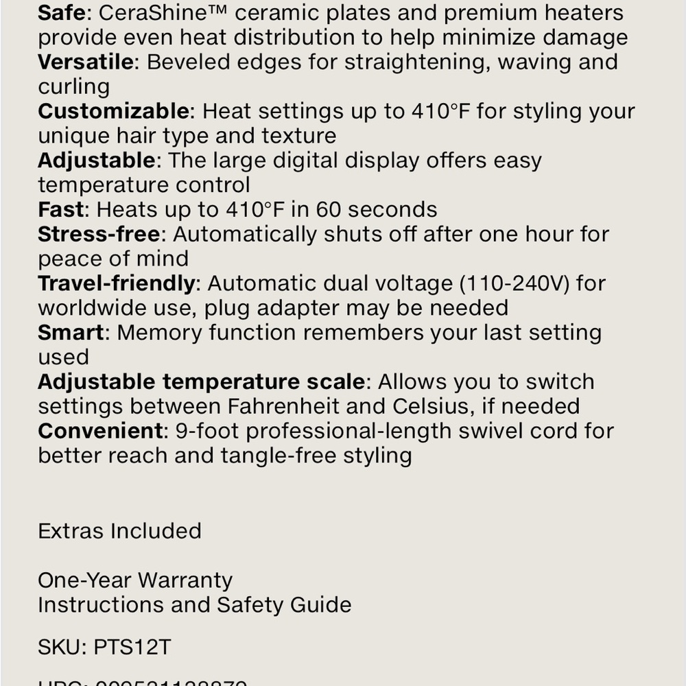 New in Box Paul Mitchell Smooth + Ceramic Flat Iron 
In Taupe 1.25 inch - Picture 5 of 5